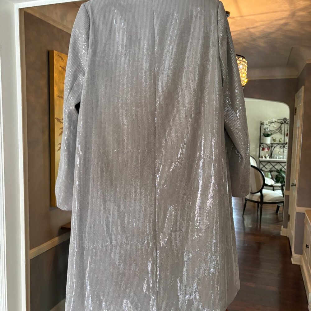 NWT Anthropologie Mare Mare Grey Sequined Duster Coat. Size S - Picture 5 of 7